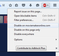 Slå AdBlock Plus fra for moviemakeronline.com i Firefox